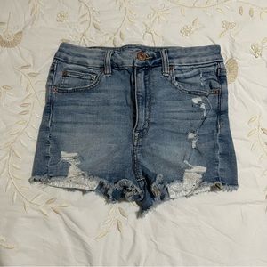 American Eagle Outfitters Distressed Denim Super Stretch Shorts, 6